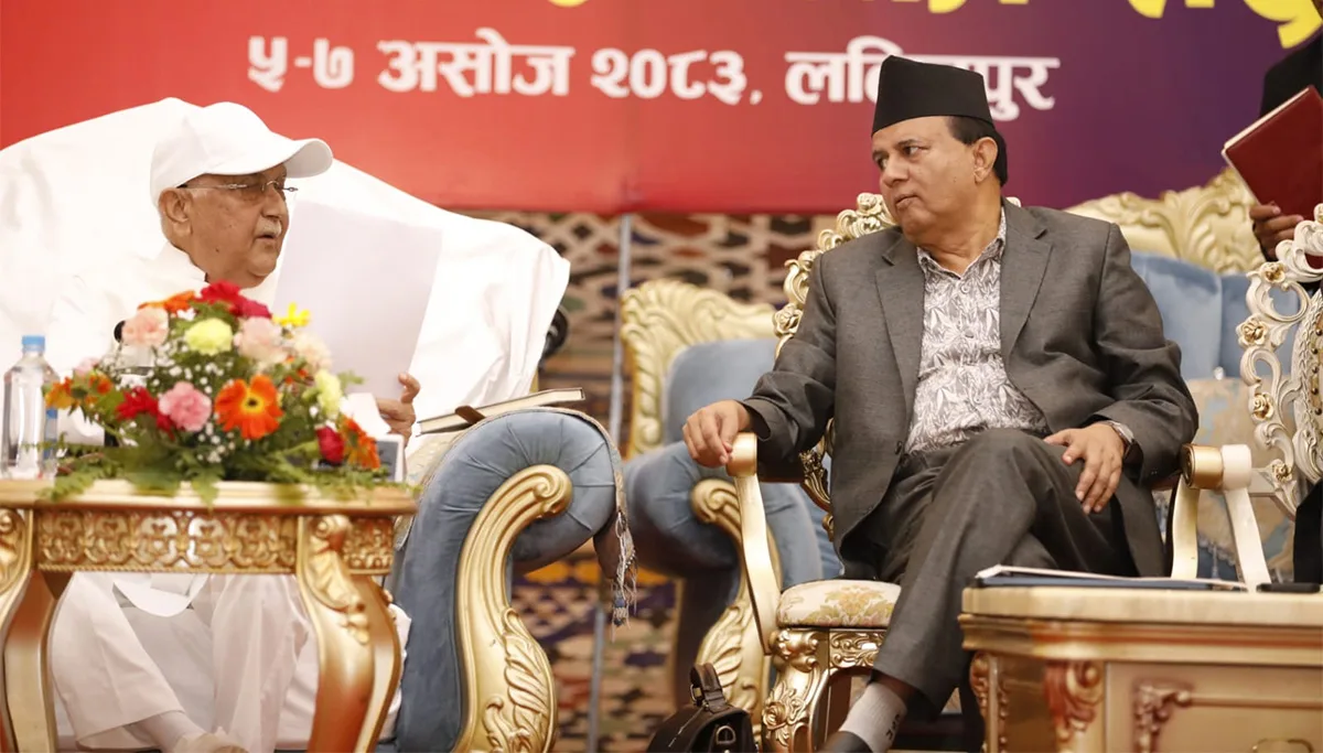 एमाले केन्द्रीय समिति बैठक : ओली र पोखरेलबीचको विवाद अन्त्य
